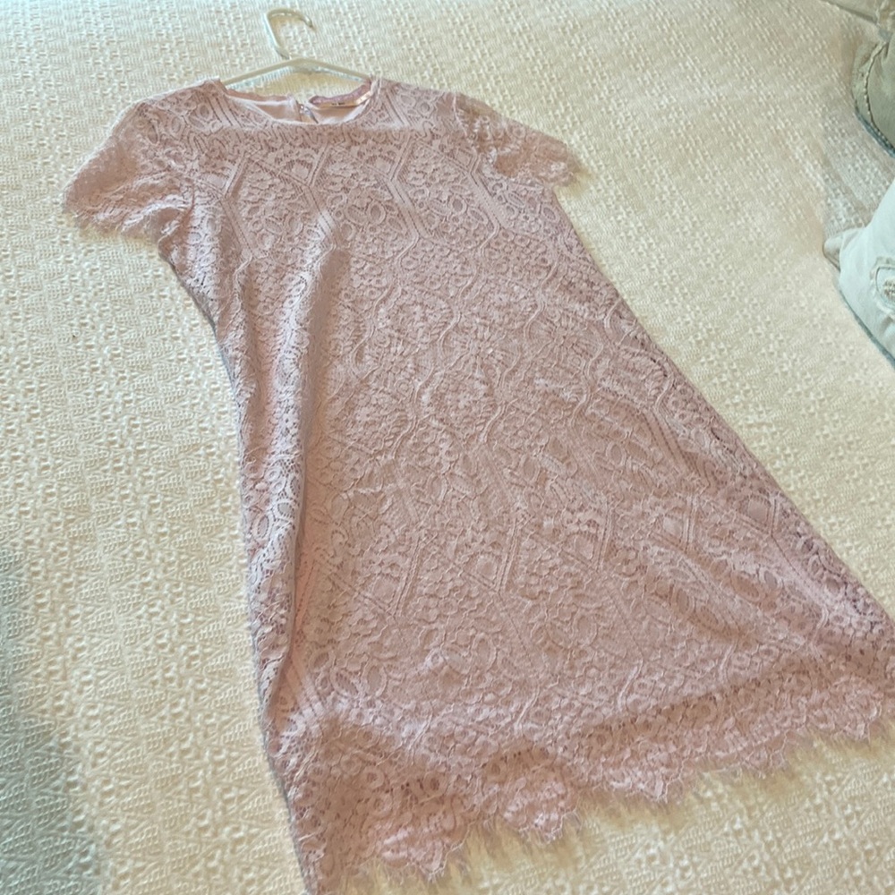 Dress light pink lace size small